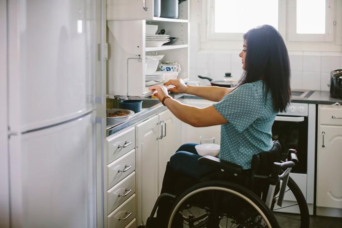 A lady in the wheelchair