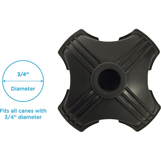 Mobility Plus 10040BK All Terrain Quad Tip Base