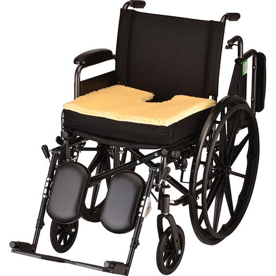 Mobility Plus Gel Foam Seat Cushion With Coccyx Cutout & Fleece Top