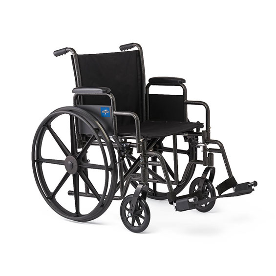 Mobility Plus 20 inch Nylon Wheelchair with Swing-Away Leg Rests