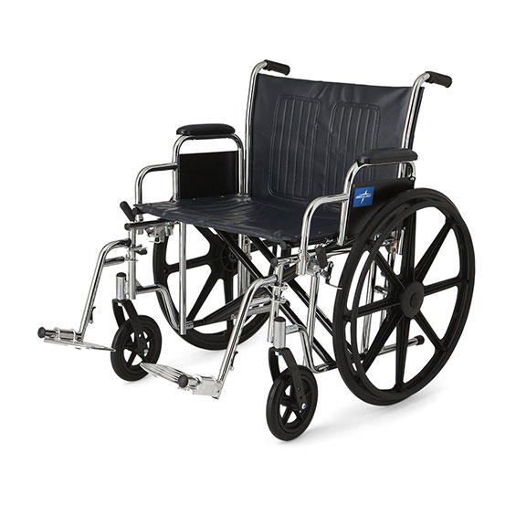 Mobility Plus 24 inch Extra-Wide Wheelchair with Swing-Away Footrests