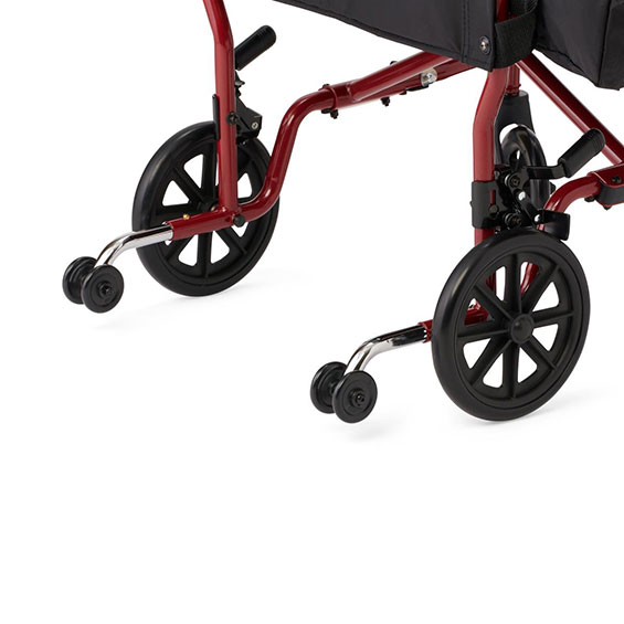 Mobility Plus 19 inch Steel Transport Chair with Swing-Away Footrests and Anti-Tippers