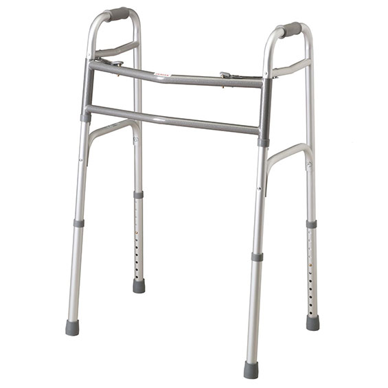 Mobility Plus Bariatric Extra Wide Two-Button Folding Walker without Wheels