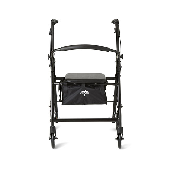 Mobility Plus Basic Steel Rollator with 6 inch Wheels in Black