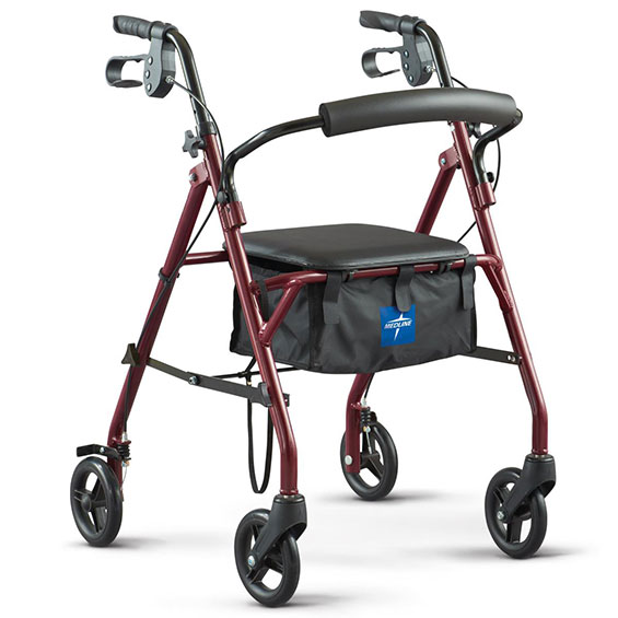Mobility Plus Basic Knockdown Steel Rollator with 6 inch Wheels