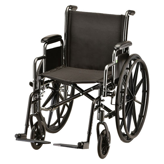 Mobility Plus 18 inch Steel Wheelchair Detachable Arms & Footrests