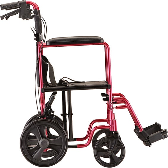 Mobility Plus 20 inch Transport Chair with 12 inch Rear Wheels