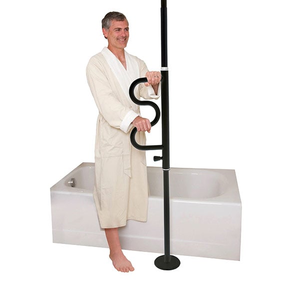 Mobility Plus Security Pole & Curve Grab Bar