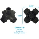 Mobility Plus 10040BK All Terrain Quad Tip Base