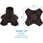 Mobility Plus 10041BK Compact Size Quad Tip Base
