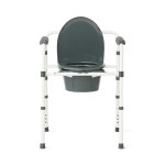 3-in-1 Folding Steel Microban Treated Commode with Elongated Seat