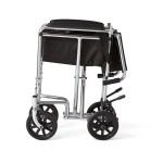 Mobility Plus 19 inch Steel Transport Chair with Swing-Away Footrests in Chrome