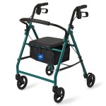 Mobility Plus Basic Steel Rollator with 6 inch Wheels in Green
